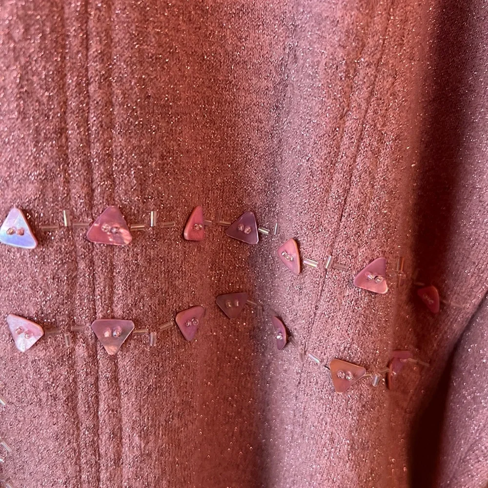 Embellished zipper womens sweater - Picture 2 of 6